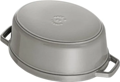 Miniatura 3 de Staub Hierro fundido Ovalado Cocotte de 1 cuarto - Gris grafito, fabricado en Francia