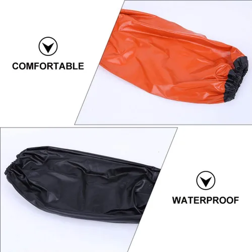 Miniatura 4 de EXCEART 2 pares de fundas impermeables de PVC a prueba de aceite, protector de brazo para antebrazo, protector para cocina, limpieza, lavado