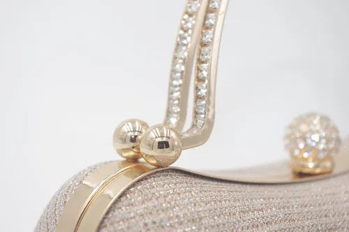 Miniatura 7 de AIZEXIN Bolsos de mano con purpurina para mujer, bolsos de noche de boda con mango de diamantes de imitación