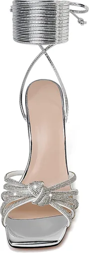 Miniatura 3 de YODEKS Women's High Heel Sandals Strappy Stiletto High Heel Open Square Toe Shoes