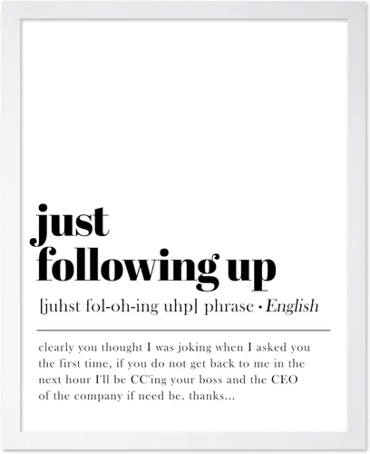 Miniatura 10 de Póster de Arte de Diccionario de Poster Master - Definición de "Just Following Up" Impreso - Arte Tipográfico - Regalo para Hombres, Mujeres