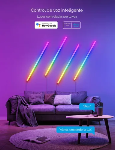 Miniatura 4 de Govee Glide - Luces de pared, luz LED RGBIC, luz inteligente para juegos compatible con SmartThings, barra de luces RGB, luces de pared LED