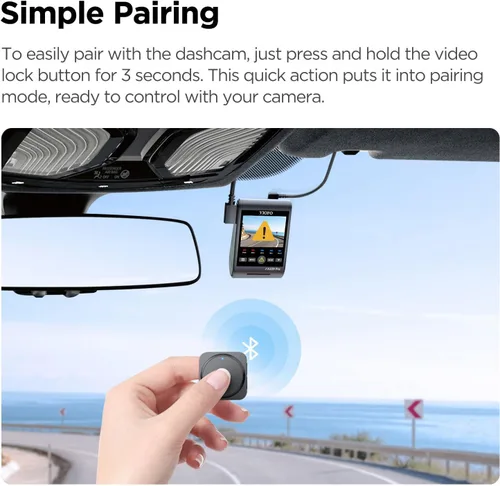 Miniatura 2 de VIOFO BTR200 Control remoto inalámbrico Bluetooth con bloqueo de eventos, función de encendido/apagado MIC&Wi-Fi y HDR para VIOFO A329S/A229 Pro