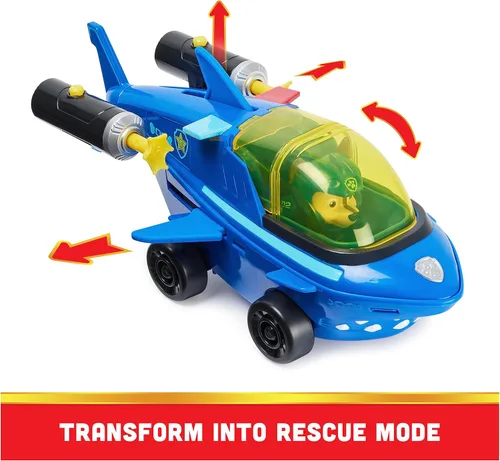 Miniatura 5 de PAW Patrol Aqua Pups, Chase - Vehículo transformador de tiburón con figura de acción coleccionable, juguetes para niños a partir de 3 años