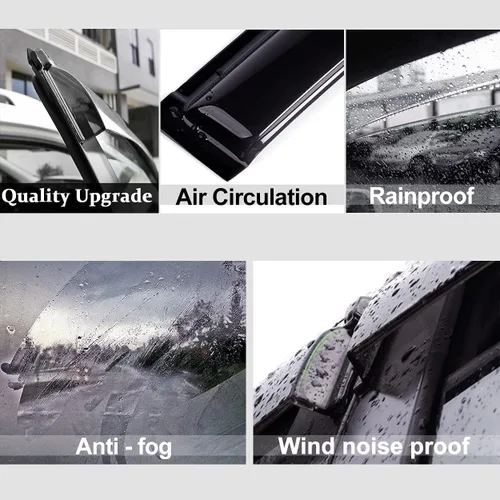 Miniatura 3 de Deflector de viento para ventana lateral, bonito juego de protectores de lluvia con cinta para el canal exterior, visera de ventana para Honda Civic