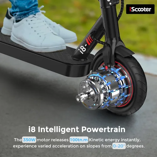 Miniatura 7 de iScooter - Scooter eléctrico con autonomía de 23/18/12 millas, velocidad máxima de 22/19/18 mph, con control de crucero y sistema de doble freno