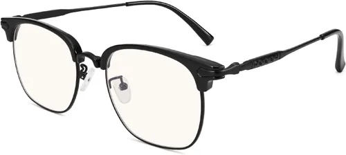 Miniatura 7 de Dollger Gafas de bloqueo de luz azul para hombre, retro, sin marco, antifatiga, antifatiga, con filtro de rayos azules