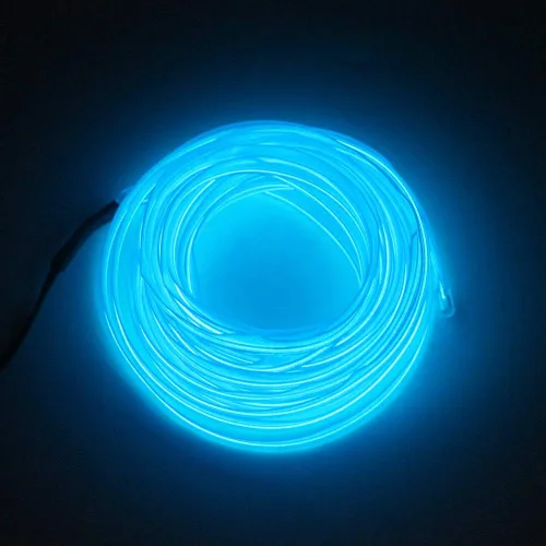 Miniatura 3 de Cable electroluminiscente de luz de neón de 16 pies y 12 V con protección de fusible para decoración interior de automóvil con borde de costura