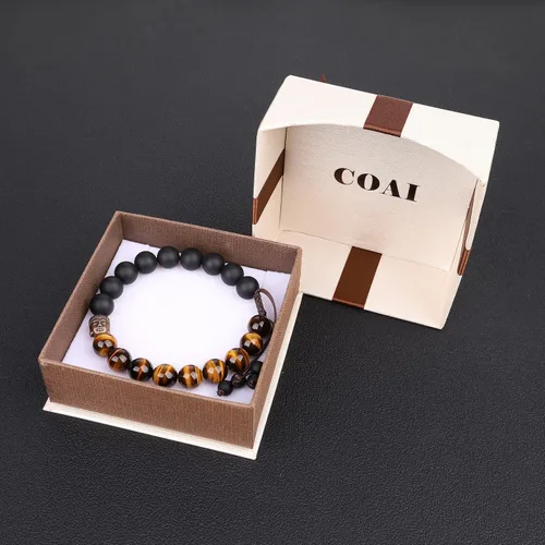 Miniatura 7 de COAI Pulsera de oración con cabeza de Buda de piedra para hombre y mujer