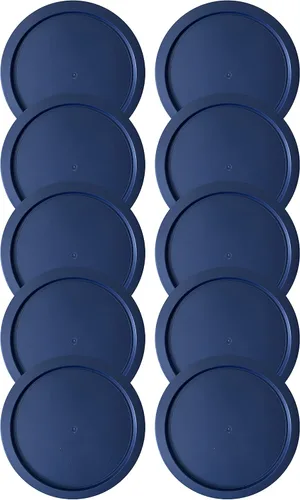Miniatura 9 de Tapas de repuesto para recipientes de vidrio Pyrex para almacenamiento de alimentos de 4 tazas, tapas redondas de plástico de 6 pulgadas que se Azul