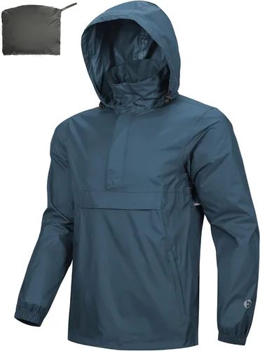 Miniatura 53 de Outdoor Ventures Chaqueta de lluvia para hombre, impermeable, ligera, plegable, para senderismo, golf, correr