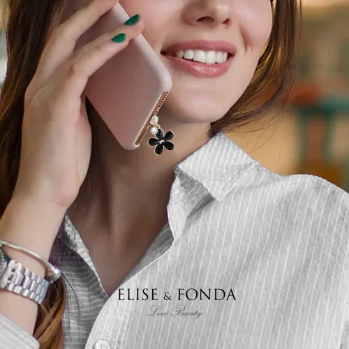 Miniatura 6 de ELISE & FONDA CP109 Puerto de carga USB Anti polvo Plug Little Lily Flower Colgante Teléfono Charm para iPhone 11/XS MAX/XR/X/8 Plus/7/6S/7/SE iPad