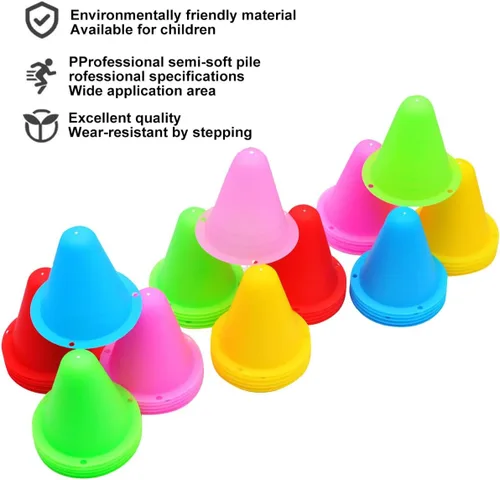 Miniatura 4 de FZBNSRKO 20 conos de entrenamiento de fútbol, conos de slalom de colores mixtos, mini conos de agilidad para niños, patinaje sobre ruedas, práctica