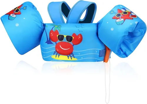 Miniatura 7 de Moko Banda de natación para niños de 20-30-50 libras, bonito chaleco de natación de dibujos animados para niños pequeños, flotadores de piscina