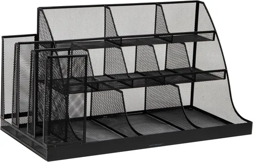 Miniatura 7 de Mind Reader - Organizador de mostrador, estante de almacenamiento de escritorio de 3 niveles, organizador de suministros para oficina y sala