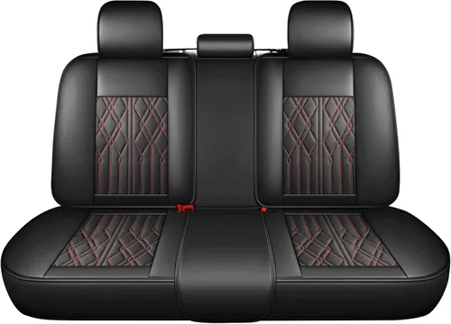 Huidasource Fundas de cuero para asiento trasero, impermeables, para asiento trasero dividido, protector de cojín de asiento de vehículo, ajuste