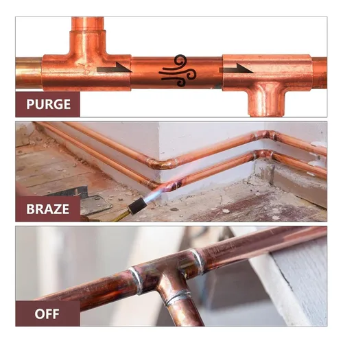 Miniatura 2 de Herramienta de purga de nitrógeno Conector de 1/4 pulgadas Regulador de gas de nitrógeno Herramienta de soldadura fuerte para equipos HVAC