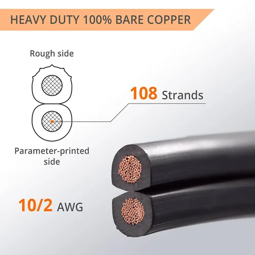 Miniatura 2 de Wirefy Cable de paisaje de bajo voltaje 10/2 de 50 pies Cable de iluminación de paisaje de bajo voltaje Cobre puro Entierro directo al aire