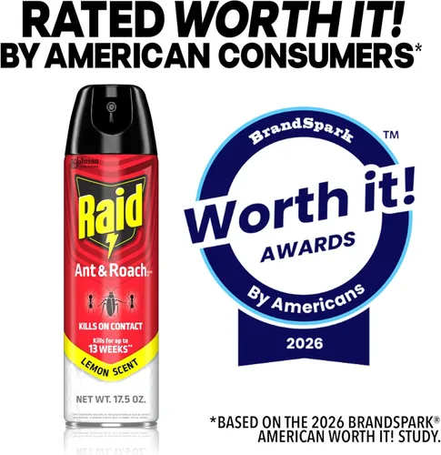 Miniatura 8 de Raid Ant & Roach Killer Spray para insectos enumerados, sigue matando durante semanas, aroma a limón, 17.5 onzas