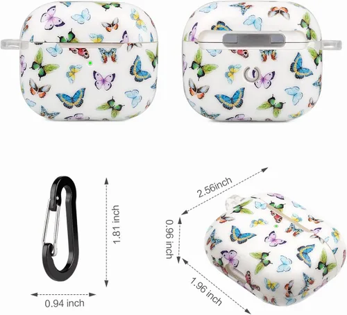 Miniatura 6 de Funda para Airpods 3 de mariposa, funda CutebriCase AirPods de tercera generación 2021 para mujeres y niñas, funda protectora rígida para AirPods 3