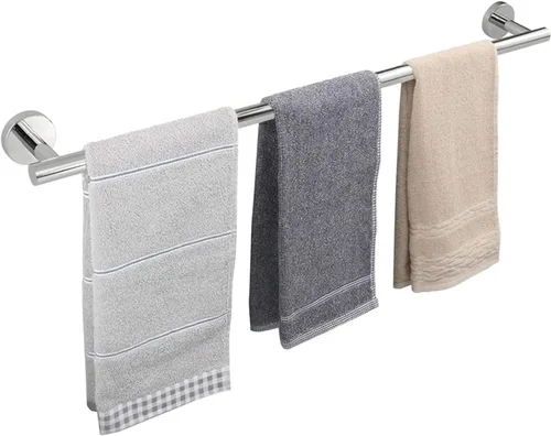 Miniatura 35 de TocTen - Barra de toalla de baño. Soporte de toalla de baño de acero inoxidable grueso SUS304, barra de toalla resistente para cuarto de baño