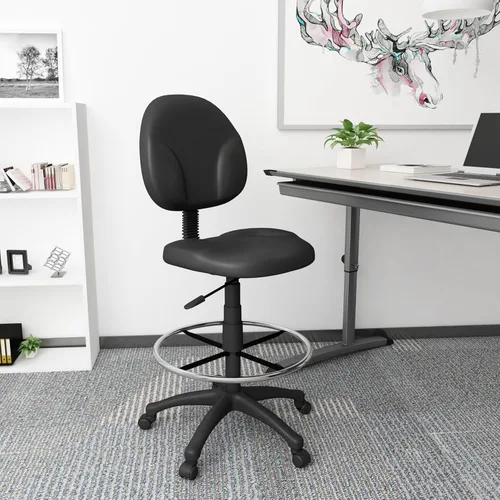 Miniatura 2 de Boss Office Products Stand Up Caressoft Taburete de dibujo sin brazos en negro