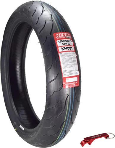 Kenda KM1 (KM001) 120/70ZR17 Neumático delantero para motocicleta Sport Touring 58W - Neumático radial con estabilidad a alta velocidad y excelente