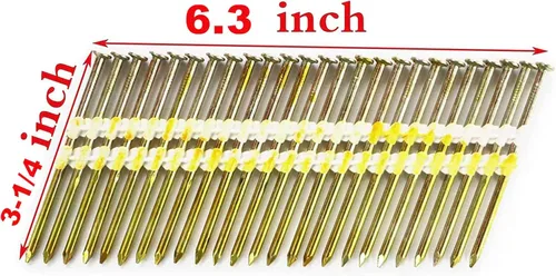 Miniatura 4 de Clavos de Marco de 3 1/4 Pulgadas, Clavos de 21 Grados con Vástago Liso de Plástico Engarzados para Clavadora de Marco, 3 1/4 x.131, (500 por Caja)