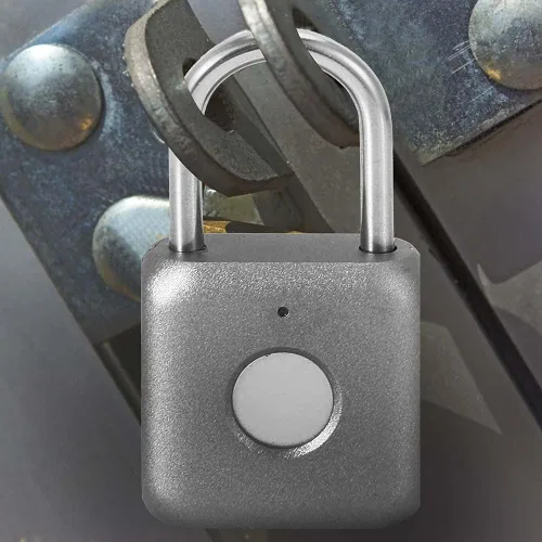 Miniatura 7 de Candado de huellas dactilares eLinkSmart con cerradura de combinación sin llave para casillero de gimnasio, mochila, maleta, equipaje, candado Gris