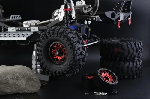 Miniatura 6 de 1.9 Neumáticos sobre orugas 1/10 RC Neumáticos de goma suave de 4.646 in con inserto de espuma para RC Crawler Car Traxxas TRX4 Axial SCX10 SCX10 II
