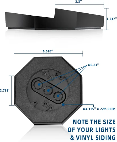 Miniatura 2 de Bloque de montaje para luz de revestimiento de vinilo con caja eléctrica incorporada, 8141 Bloque de montaje eléctrico de vinilo para luz exterior