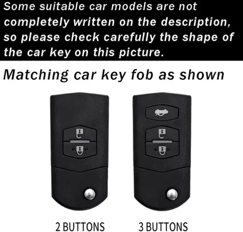 Miniatura 2 de ontto Funda de silicona para llavero compatible con Mazda 2 3 5 6 RX8 CX5 CX7 CX9 MX5 MPV Miata, plateado, Plata