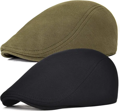 Miniatura 15 de FEINION Gorra Newsboy de Algodón para Hombre de Ajuste Suave Sombrero de Taxista