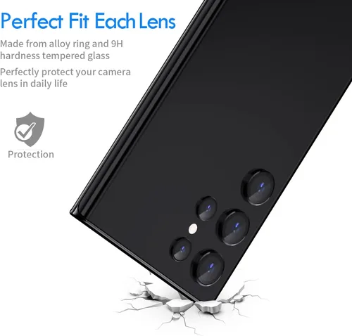 Miniatura 4 de Protector de lente de cámara para Samsung Galaxy S22 Ultra, protectores de lente individuales con marco de alineación, funda protectora de pantalla