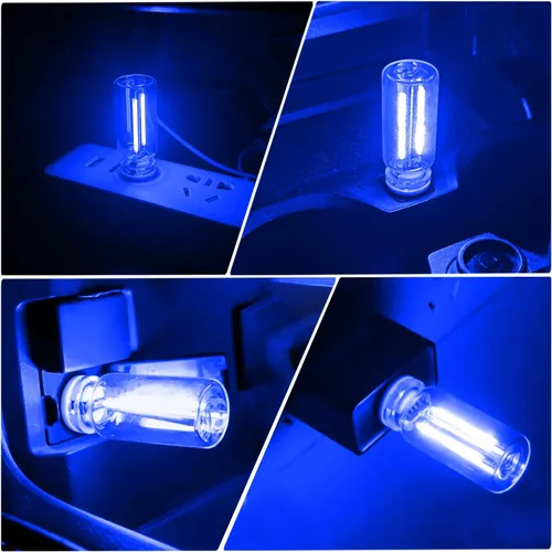 Miniatura 6 de 2 luces USB para coche, lámpara de ambiente retro con atenuación táctil, mini bombilla LED de botella de vidrio portátil, luces nocturnas