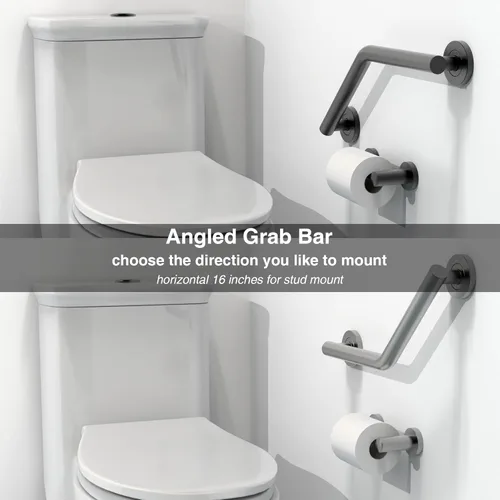 Miniatura 4 de Barra de seguridad para baño, ducha e inodoro para personas mayores y discapacitados, mango de asistencia de equilibrio de ayuda de movilidad, acero