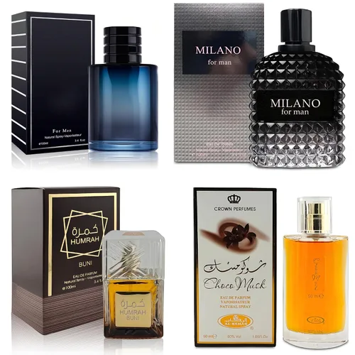 Miniatura 16 de AFLUXE Juego de 4 Colonias para Hombre Incluye Choco Musk/SE/Victory Infamous/Milano Aroma de Madera, Picante, Cítrico y Aromático eau de parfum Set