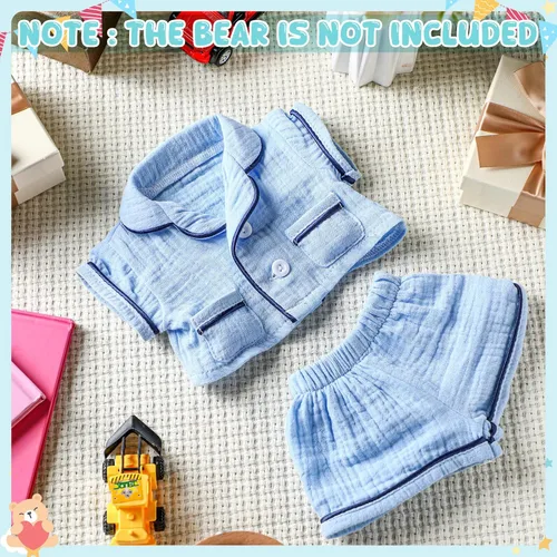 Miniatura 6 de Hungdao Bear Clothes - Pijamas para hacer tus propios trajes de animales, se adapta a la mayoría de accesorios de oso de 14 pulgadas (azul)