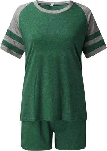Miniatura 2 de Conjunto de dos piezas para mujer, conjunto deportivo de manga corta para mujer, conjunto de 2 piezas, conjunto de ropa de descanso con cordón