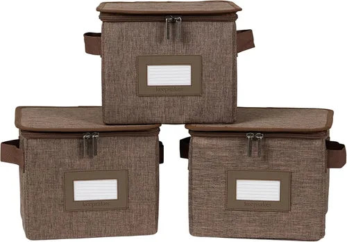 Miniatura 66 de Covermates Keepsakes - Juego de cajas de almacenamiento con cierre de cremallera, paquete de 3 cubos organizadores de poliéster resistente, diseño