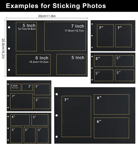 Miniatura 5 de Photo Album Refill Pages, for Giiffu DIY Scrapbook Photo 8.26x12.2inch Album, 20 Sheets / 40 Pages