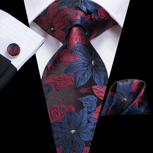 Miniatura 12 de Dubulle Corbata tejida de cachemira para hombre y gemelos de pañuelo para hombre, conjunto de gemelos para boda formal y negocios