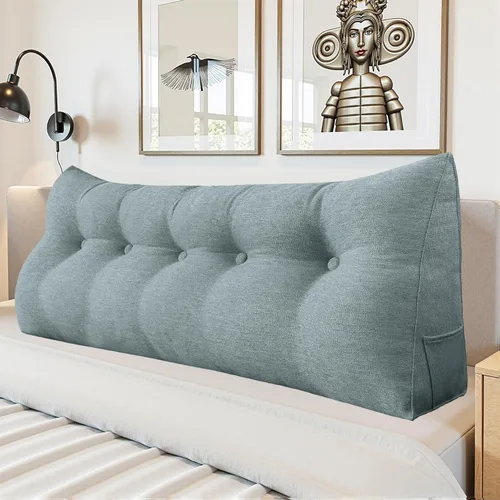 Miniatura 12 de Almohada de Cuña para Cabecero - Almohada Triangular para Cabecero de Cama, Almohada de Cuña para Descanso en la Cama, para Sentarse en la Cama