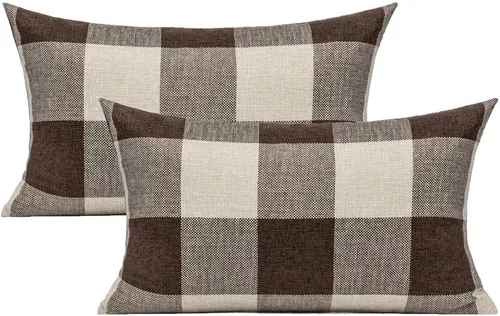 Miniatura 31 de VAKADO Fundas de Almohada Decorativas Rosas para San Valentín 16x16 Juego de 2 Buffalo Día de San Valentín Decorativas Gingham Casa de Campo Cuadros