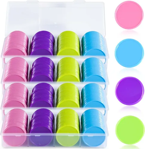 Miniatura 8 de SenseYo 200 fichas de póquer de plástico de 1.45 pulgadas con caja de almacenamiento para niños, contador de cartas, contador de cartas