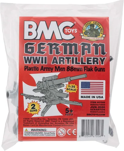 Miniatura 5 de BMC Classic WW2 Alemán 3.465 in Artillería - 2 piezas de plástico gris ejército hombres accesorios