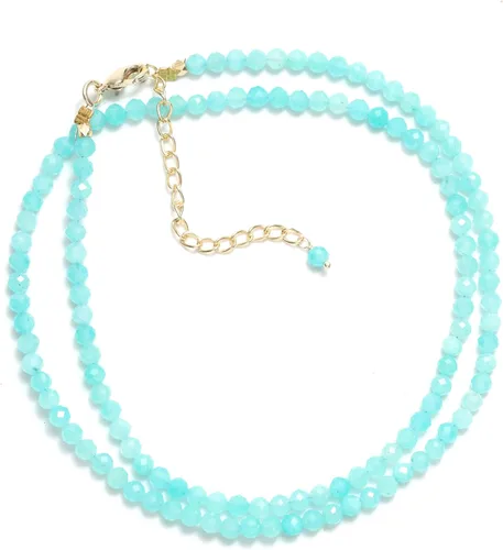 Miniatura 27 de Gempires - Collar de cuentas de piedras naturales hechas a mano, joyería de cristal hipoalergénica de 20 pulgadas, chapado en oro, joyería de moda