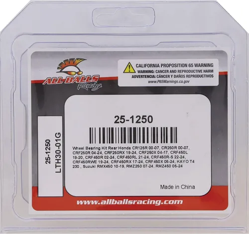 Miniatura 7 de All Balls Racing 25-1250 Kit de juntas de rodamiento de rueda compatible con/reemplazo para Honda Suzuki