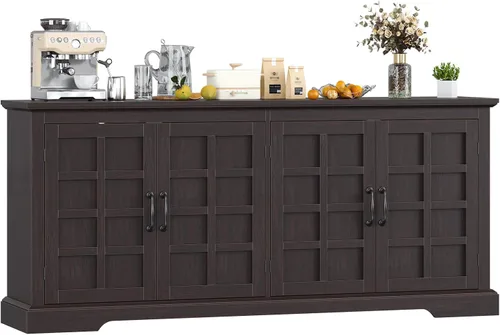 Miniatura 23 de VVFLU 55" Modern Farmhouse Buffet Cabinet with Storage, Coffee Bar Cabinet with 2 Drawers and 4 Barn Doors, Sideboard Storage Cabinet for Kitchen