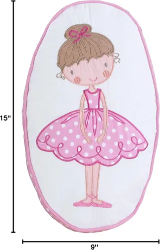 Miniatura 5 de Cozy Line Home Fashions Dancing Girl - Almohada decorativa con estampado bordado rosa y blanco (1 niña, almohada decorativa - 1 unidad)